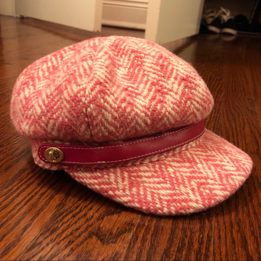 Coach Newsboy Wool Pink Hat